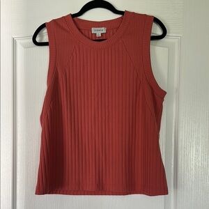 Evereve Women's Ribbed Sleeveless Top - Rust